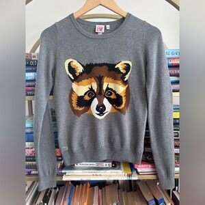 Lacoste L!VE Raccoon Graphic Grey Knit Sweater 🩶🐊